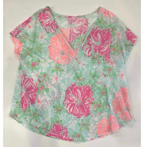 Lilly Pulitzer V Neck Spring Floral Blouse - Picture 7 of 7